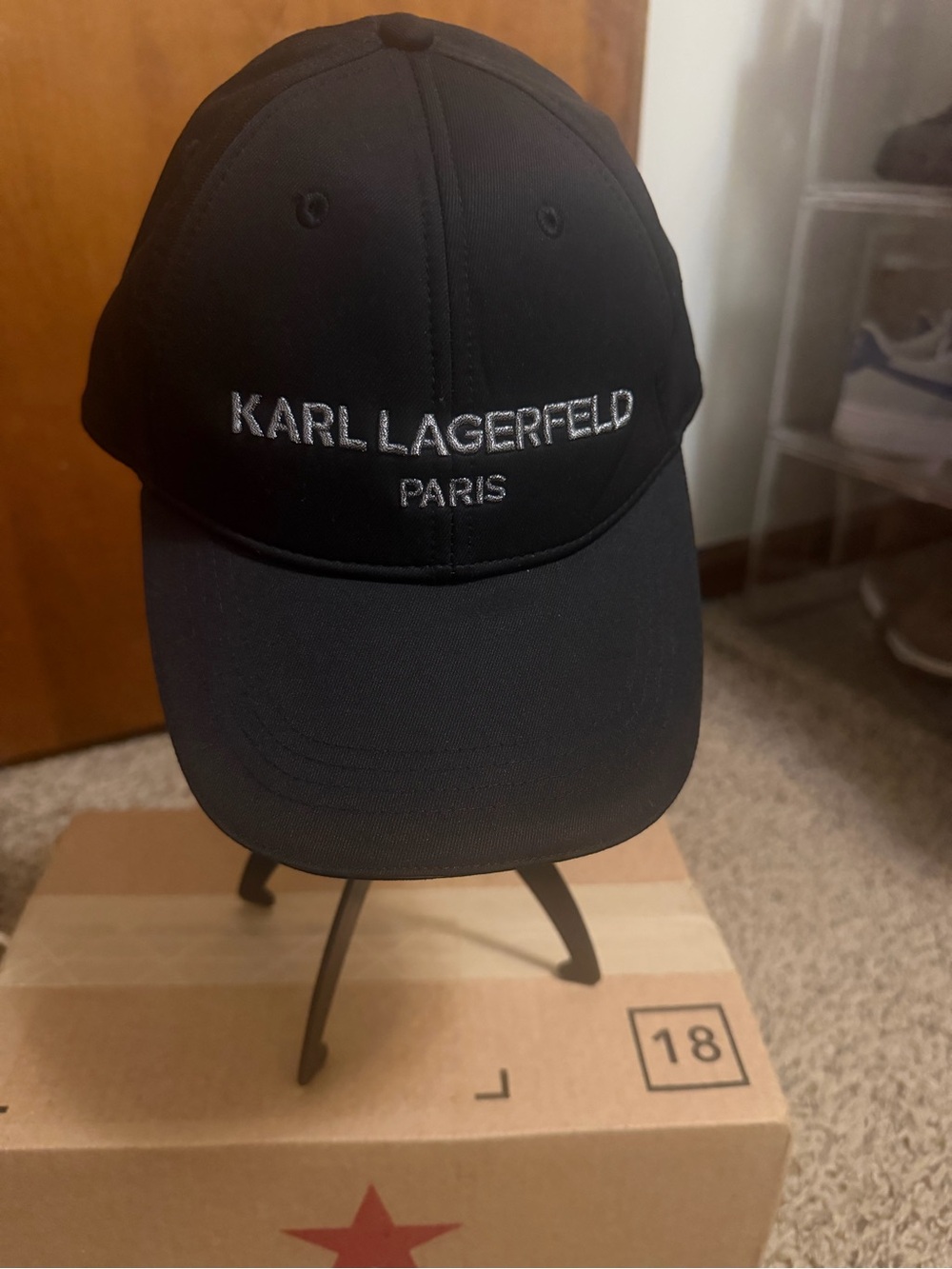 Karl Lagerfeld Black Embroidered Logo Cap